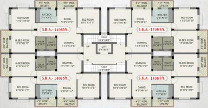 Floor Plan of Golden Avenue in Tamando, Bhubaneswar - Image 184066
