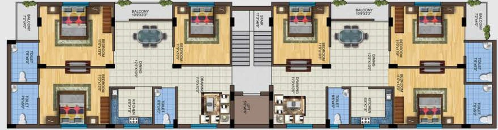 Floor Plan of JB AB Elysium in BJB Nagar, Bhubaneswar - Image 153135