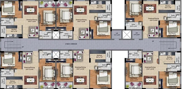 Floor Plan of SR Kokila Paradise in Gandamunda, Bhubaneswar - Image 157625