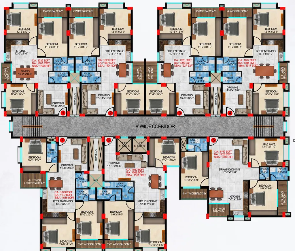 Floor Plan of Evos Srichandan Enclave in Tamando, Bhubaneswar - Image 152658