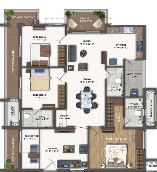 3 BHK Flat in Vasavi Nandanam in Kompally, Hyderabad - Image 738182