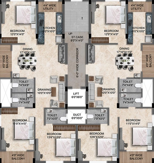 Floor Plan of Ajiban Subhadra Palace in Sundarpada, Bhubaneswar - Image 186381