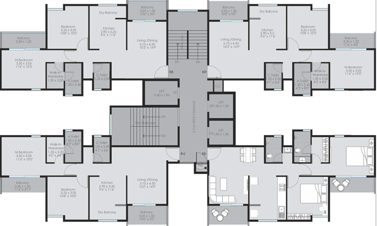 Floor Plan of NB Tower in Moshi, Pune - Image 112302