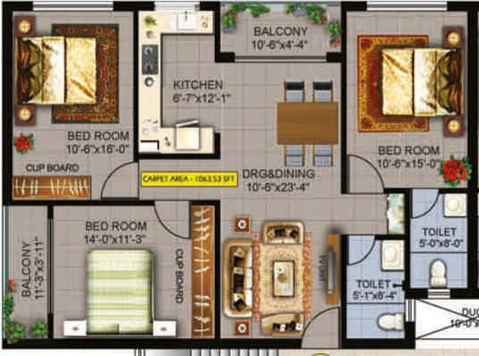 3 BHK Flat in Evos Paradise in Patrapada, Bhubaneswar - Image 811027