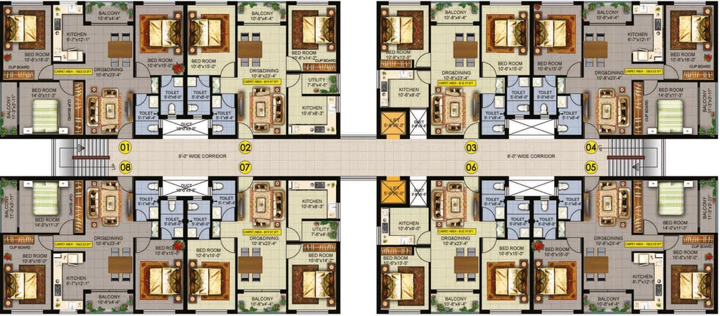 Floor Plan of Evos Paradise in Patrapada, Bhubaneswar - Image 152622