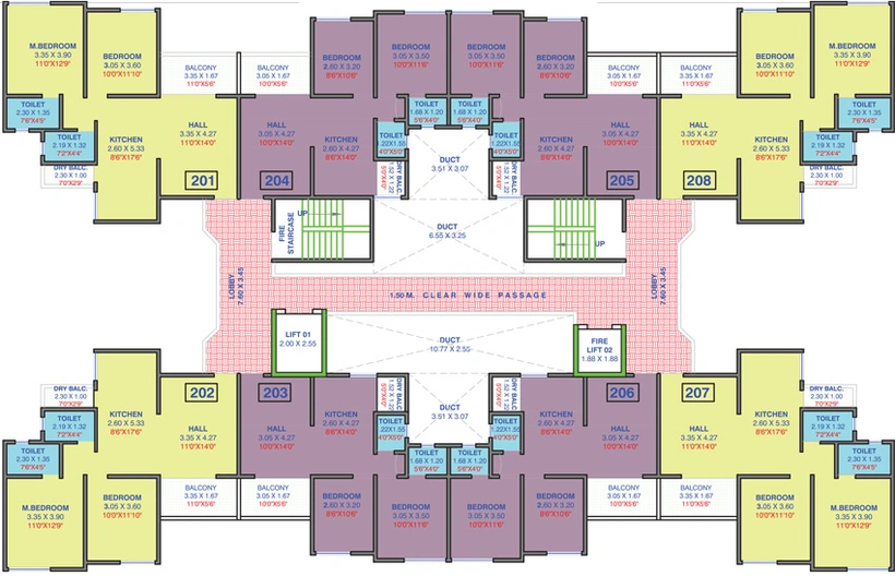 Floor Plan of Binawat Elina Premium in Hadapsar, Pune - Image 112310