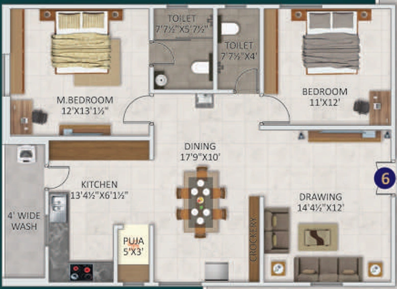 2 BHK Flat in Aditya Homes in Boduppal, Hyderabad - Image 740133