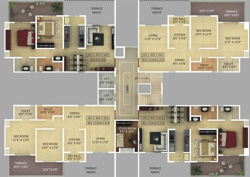 Floor Plan of Alcon Signare in Kondhwa, Pune - Image 112413