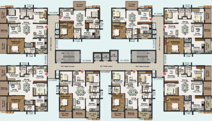 Floor Plan of Frontline Seven in Kokapet, Hyderabad - Image 112438