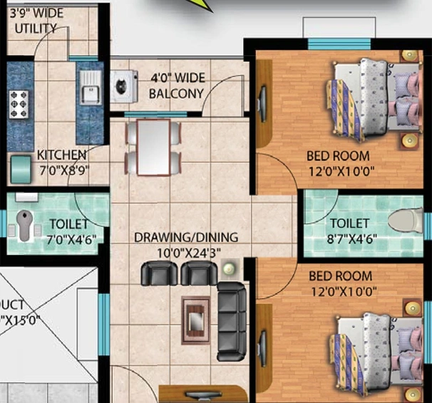 2 BHK Flat in Shuvam Palace in Chandrasekharpur, Bhubaneswar - Image 812709
