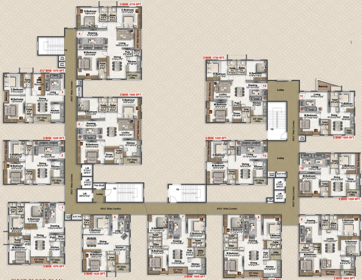 Floor Plan of Icon Paramount in Bandlaguda Jagir, Hyderabad - Image 112599