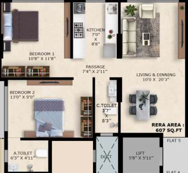 2 BHK Flat in Alag Olive in Ghatkopar East, Mumbai - Image 663067