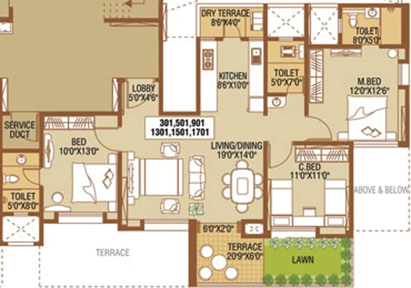 3 BHK Flat in Nirmaann Shankeshwar Darshan in Kondhwa, Pune - Image 739955