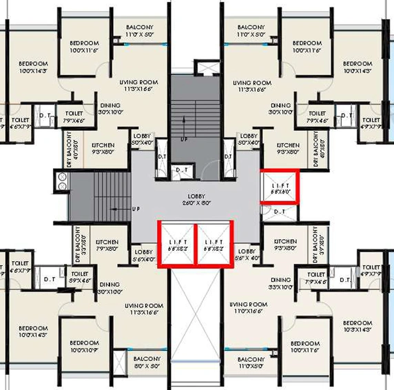 Floor Plan of Balaji The Rising in Ravet, Pune - Image 112565