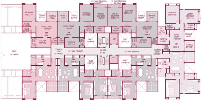 Floor Plan of Nirmaann Serrene in Undri, Pune - Image 112554