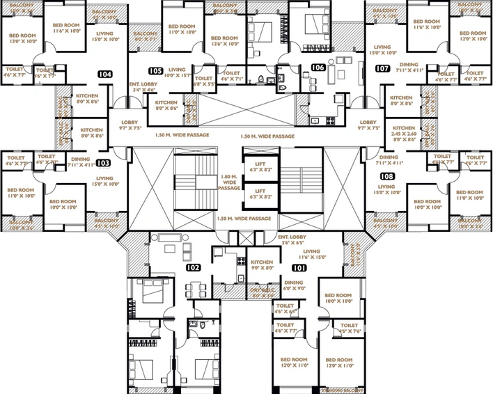 Floor Plan of Basil Mondale in Mundhwa, Pune - Image 24304