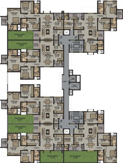 Floor Plan of Sobha Ivory in Kondhwa, Pune - Image 112713