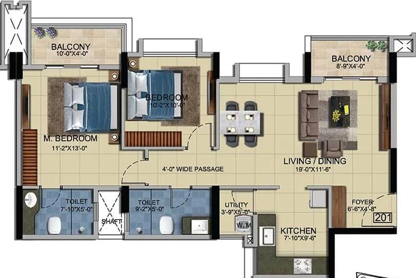 2 BHK Flat in Sattva HM Royal in Kondhwa, Pune - Image 740617