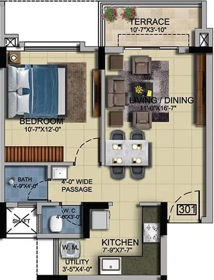1 BHK Flat in Sattva HM Royal in Kondhwa, Pune - Image 740616