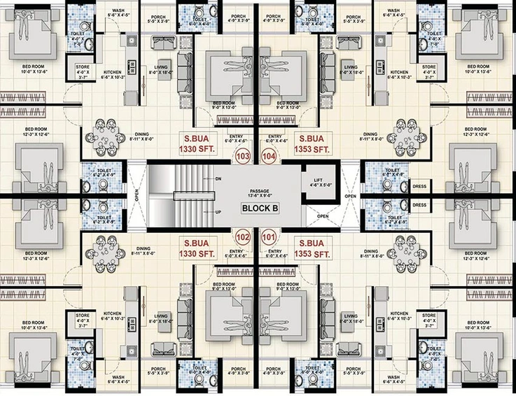 Floor Plan of Archid Sneha in BJB Nagar, Bhubaneswar - Image 183920