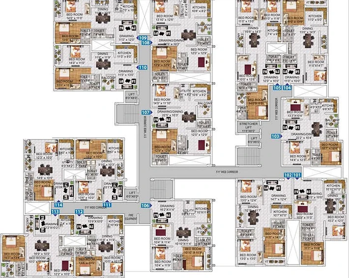 Floor Plan of Zevith Srusti Enclave in Patia, Bhubaneswar - Image 157319