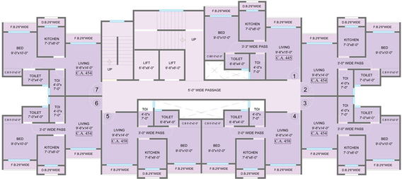 Floor Plan of Origin Wisteria Square in Mira Road East, Thane - Image 21791