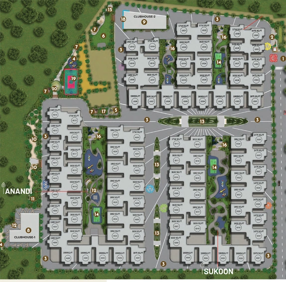 Master Plan of Shanta The Bodhivriksha in Appa Junction, Hyderabad - Image 113414