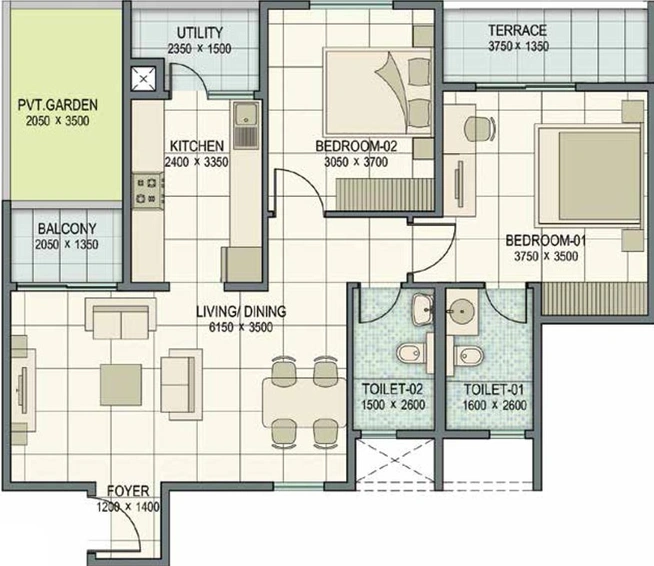 2 BHK Flat in Sobha Orion in Kondhwa, Pune - Image 741179
