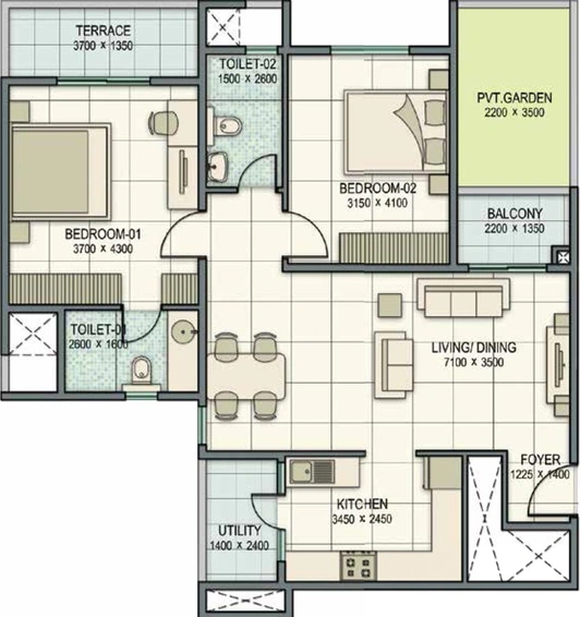 2 BHK Flat in Sobha Orion in Kondhwa, Pune - Image 741180
