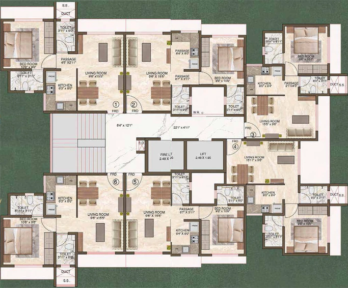 Floor Plan of Raheja Shakti Trombay 88 in Chembur East, Mumbai - Image 114065