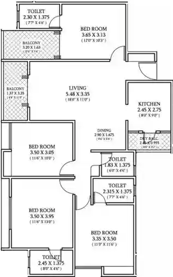 4 BHK Flat in Triaa One Aretha in Dhanori, Pune - Image 741393