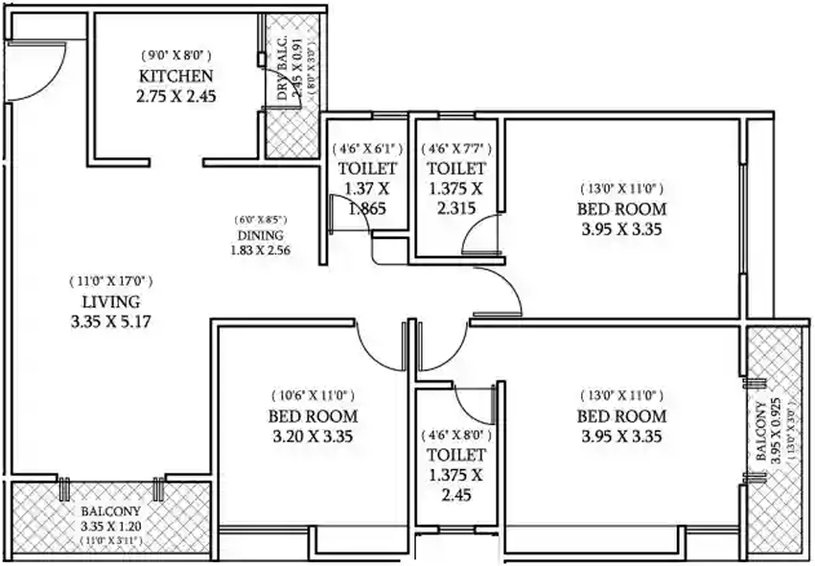 3 BHK Flat in Triaa One Aretha in Dhanori, Pune - Image 741392