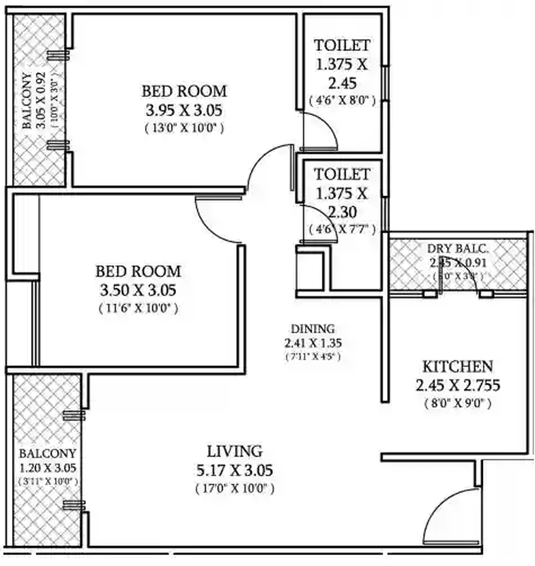 2 BHK Flat in Triaa One Aretha in Dhanori, Pune - Image 741391