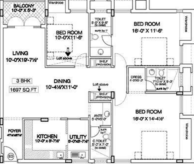 3 BHK Flat in Shriram Vijaya Hyyde Park in Peelamedu, Coimbatore - Image 818759
