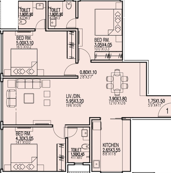 3 BHK Flat in Trisons Annavista in Bandra West, Mumbai - Image 457607