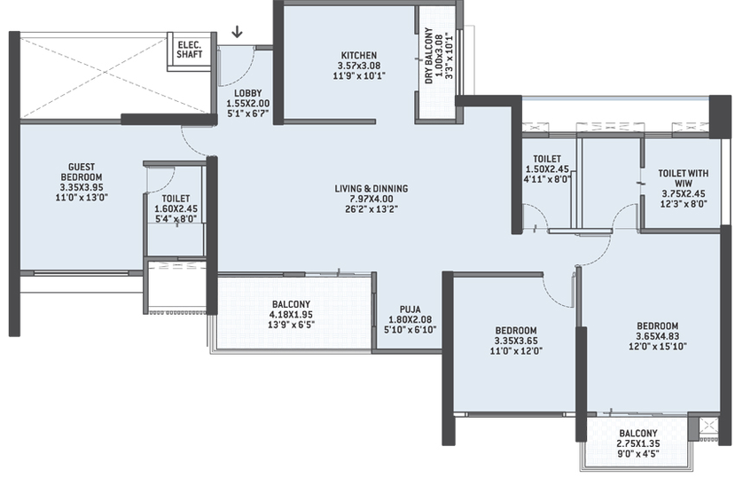 3 BHK Flat in VTP Flamante in Kharadi, Pune - Image 743152