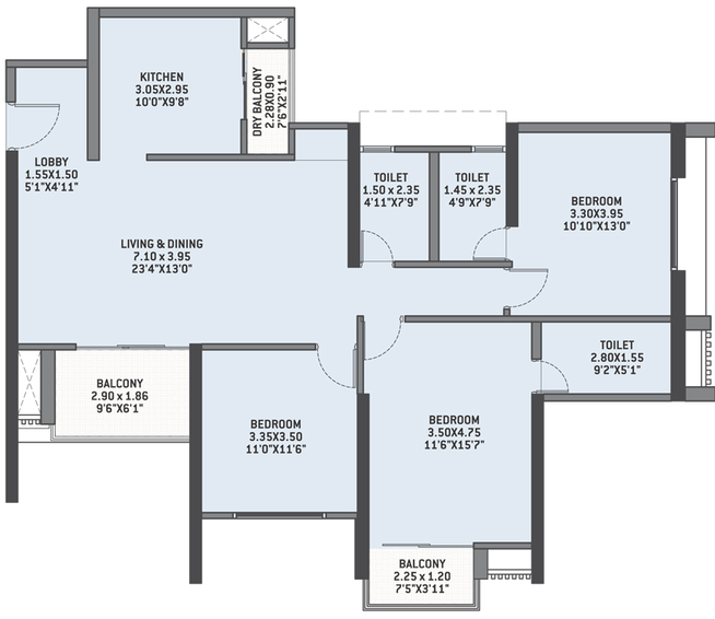 3 BHK Flat in VTP Flamante in Kharadi, Pune - Image 743151