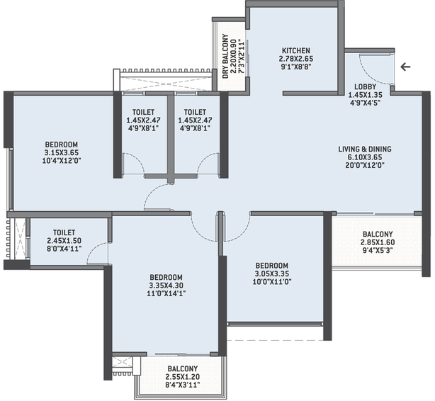 3 BHK Flat in VTP Flamante in Kharadi, Pune - Image 743150