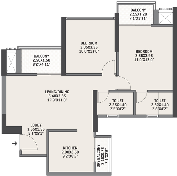 2 BHK Flat in VTP Flamante in Kharadi, Pune - Image 743149