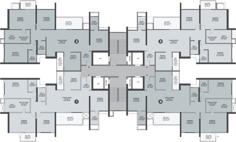 Floor Plan of VTP Flamante in Kharadi, Pune - Image 113184