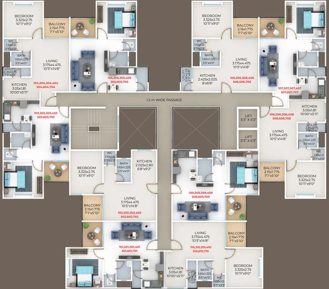 Floor Plan of Yashodhan Dwarika Dham in Kondhwa, Pune - Image 112957