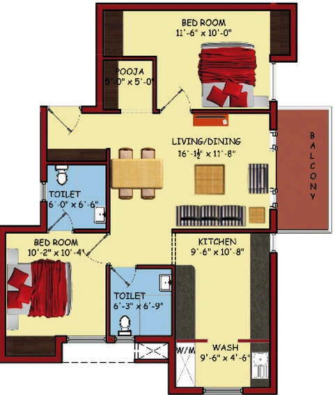 2 BHK Flat in Ko Zone Aishwaryam Pride in Peelamedu, Coimbatore - Image 816633
