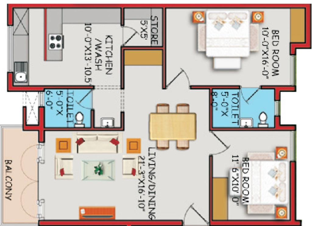 2 BHK Flat in Ko Zone Aishwaryam Pride in Peelamedu, Coimbatore - Image 816634