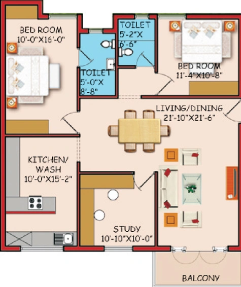 3 BHK Flat in Ko Zone Aishwaryam Pride in Peelamedu, Coimbatore - Image 816636