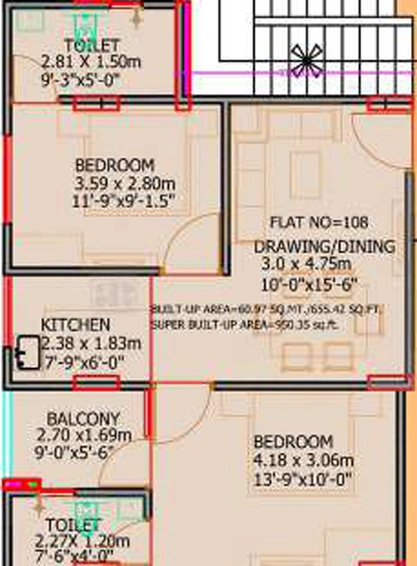 2 BHK Flat in DDCL Paradise in Mansarovar, Jaipur - Image 809222