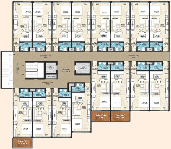 Floor Plan of Upasana 1st Avenue in Gopalbari, Jaipur - Image 146797