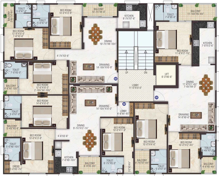 Floor Plan of KBC Sunshine in Gandhi Path, Jaipur - Image 146836