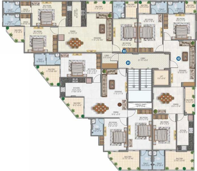 Floor Plan of Parwani Radhey Niwas in Bapu Nagar, Jaipur - Image 146842