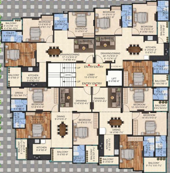 Floor Plan of Manglam Mayfair Greens in Vaishali Nagar, Jaipur - Image 146887