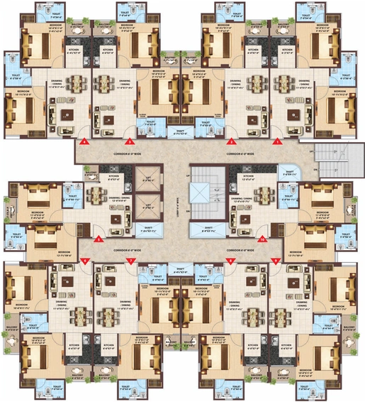 Floor Plan of Kunal Shivansh Residency in Vaishali Nagar, Jaipur - Image 146957